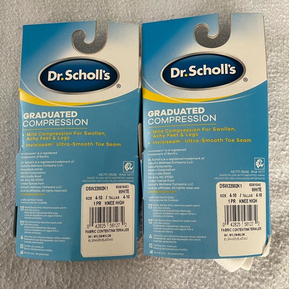 2 White Dr Scholls Compression Socks! 4-10 NWT - Picture 2 of 2